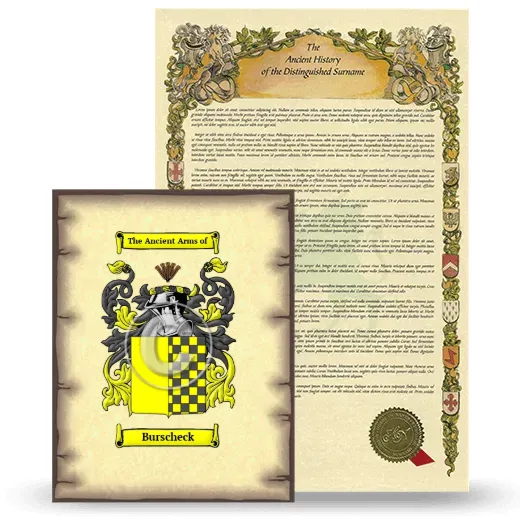 Burscheck Coat of Arms and Surname History Package