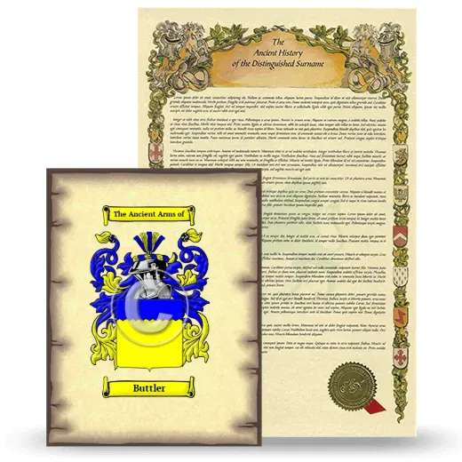 Buttler Coat of Arms and Surname History Package
