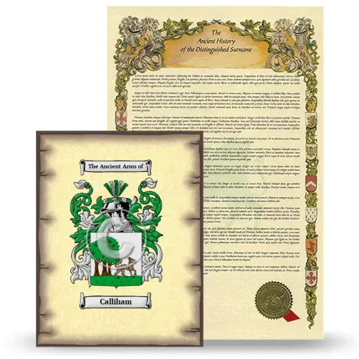 Calliham Coat of Arms and Surname History Package