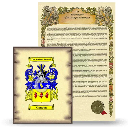 Campon Coat of Arms and Surname History Package