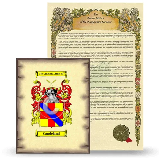 Candeland Coat of Arms and Surname History Package