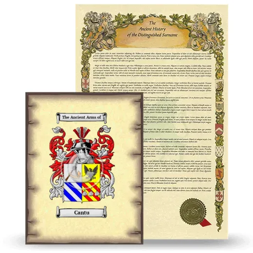 Cantu Coat of Arms and Surname History Package