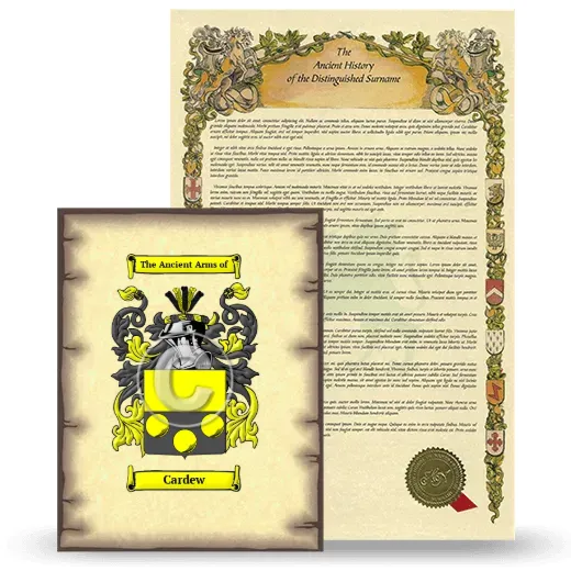 Cardew Coat of Arms and Surname History Package