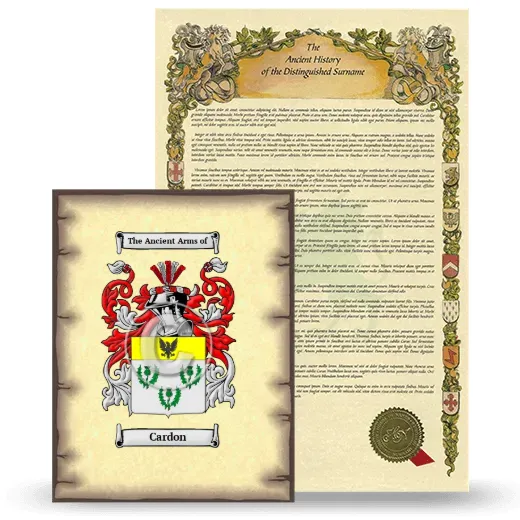 Cardon Coat of Arms and Surname History Package