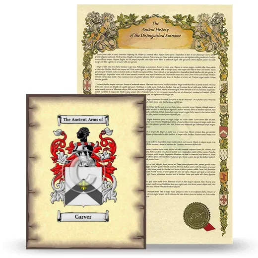 Carver Coat of Arms and Surname History Package
