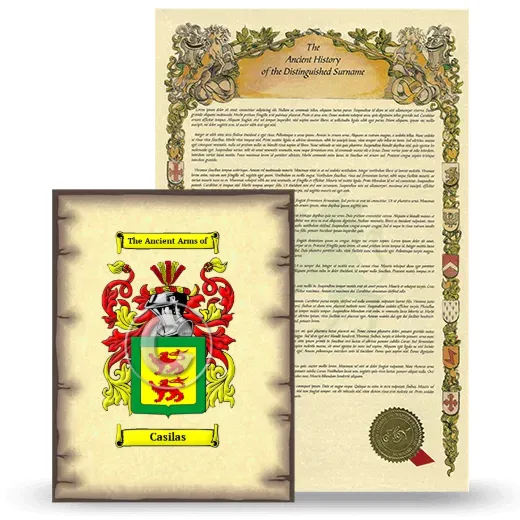 Casilas Coat of Arms and Surname History Package
