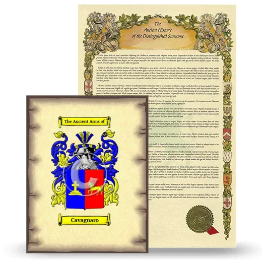 Cavagnaro Coat of Arms and Surname History Package