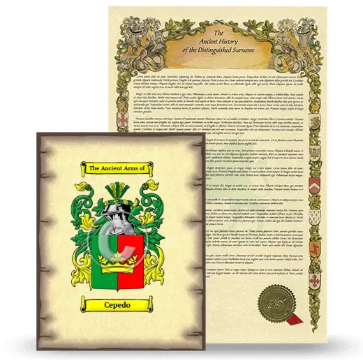 Cepedo Coat of Arms and Surname History Package