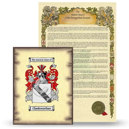 Chadsworthay Coat of Arms and Surname History Package