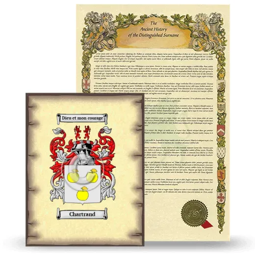 Chartrand Coat of Arms and Surname History Package