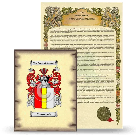 Chesworth Coat of Arms and Surname History Package