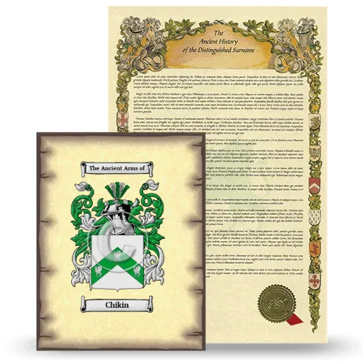 Chikin Coat of Arms and Surname History Package