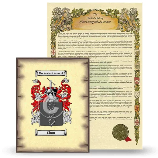 Chon Coat of Arms and Surname History Package