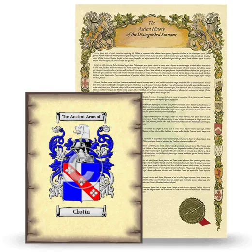 Chotin Coat of Arms and Surname History Package