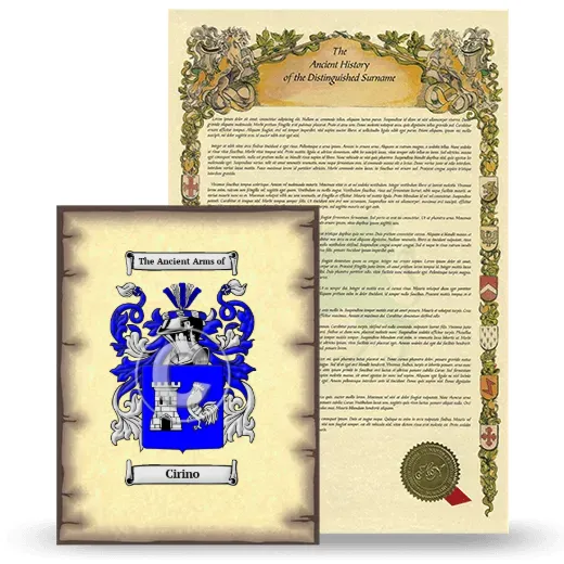 Cirino Coat of Arms and Surname History Package