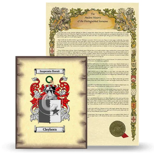 Clayhorn Coat of Arms and Surname History Package