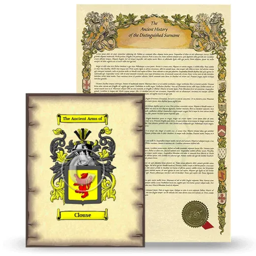 Clouse Coat of Arms and Surname History Package