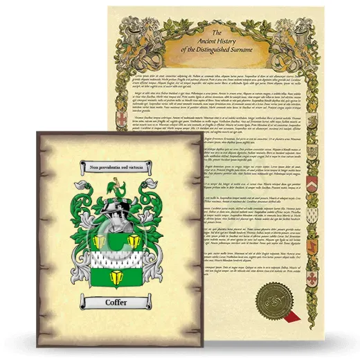 Coffer Coat of Arms and Surname History Package