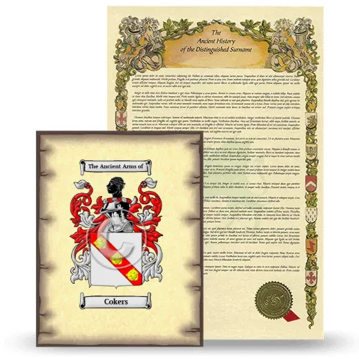 Cokers Coat of Arms and Surname History Package
