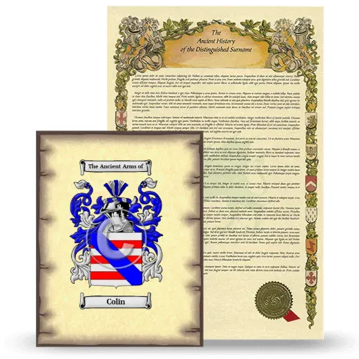 Colin Coat of Arms and Surname History Package