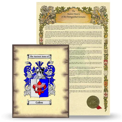 Colter Coat of Arms and Surname History Package