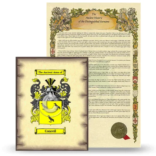 Conceil Coat of Arms and Surname History Package