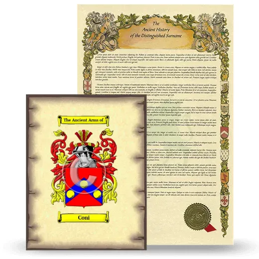 Coni Coat of Arms and Surname History Package