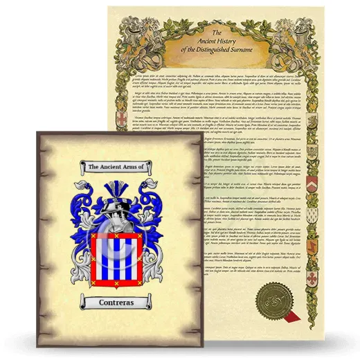 Contreras Coat of Arms and Surname History Package