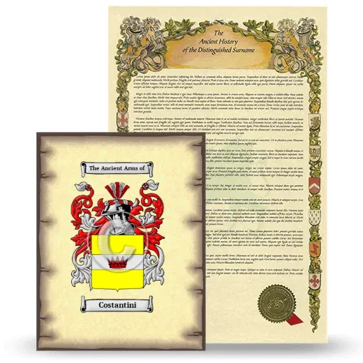 Costantini Coat of Arms and Surname History Package
