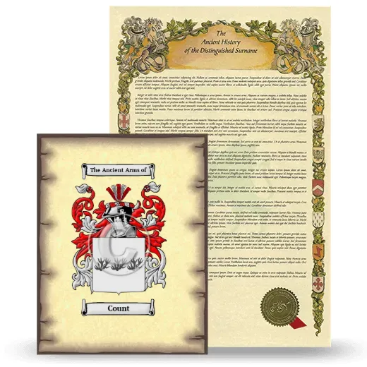 Count Coat of Arms and Surname History Package