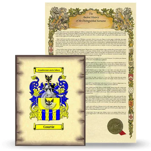 Courtie Coat of Arms and Surname History Package