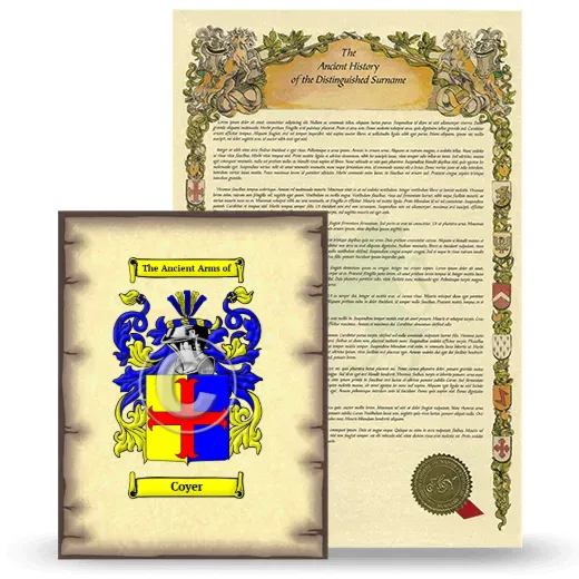 Coyer Coat of Arms and Surname History Package