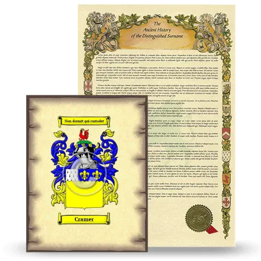 Cramer Coat of Arms and Surname History Package