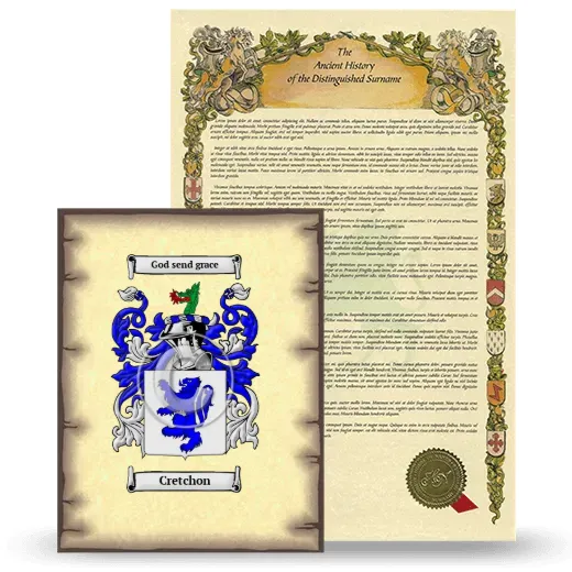 Cretchon Coat of Arms and Surname History Package