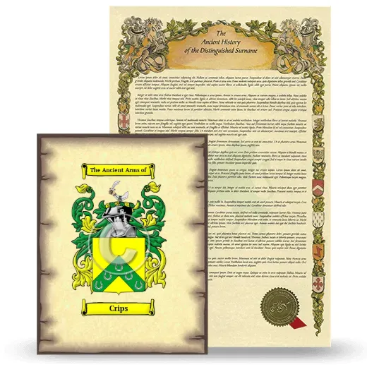 Crips Coat of Arms and Surname History Package