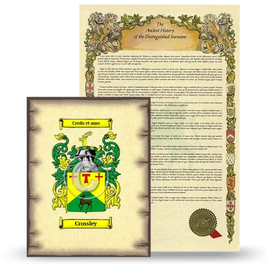 Crossley Coat of Arms and Surname History Package