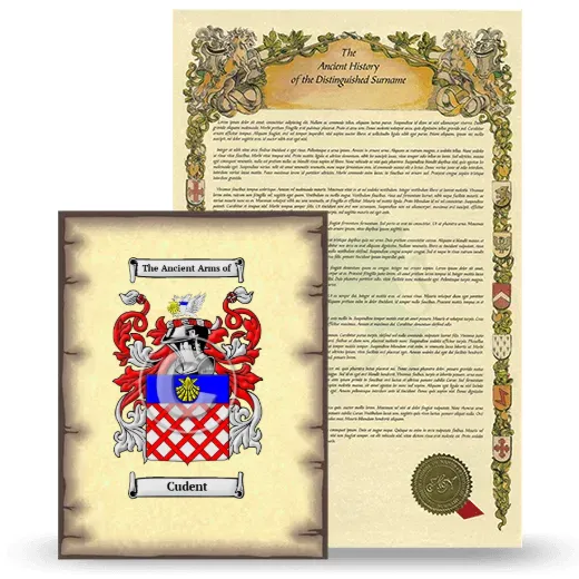 Cudent Coat of Arms and Surname History Package