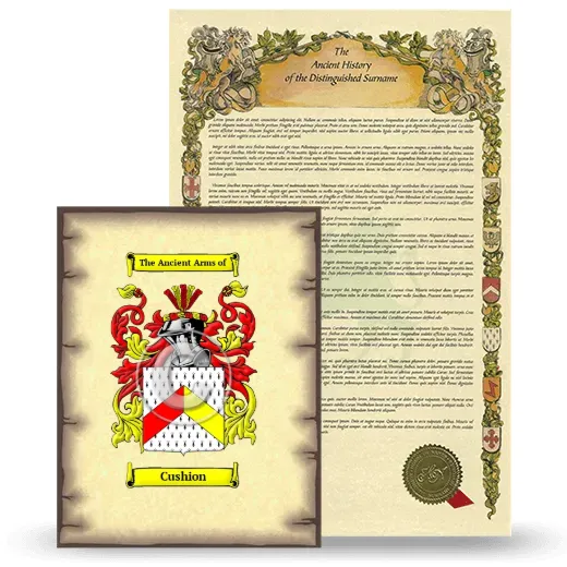 Cushion Coat of Arms and Surname History Package