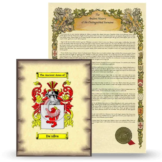 Da'silva Coat of Arms and Surname History Package