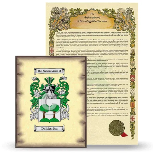 Dahlström Coat of Arms and Surname History Package