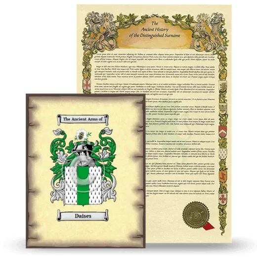 Daises Coat of Arms and Surname History Package