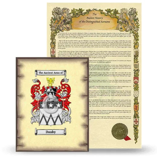Danby Coat of Arms and Surname History Package