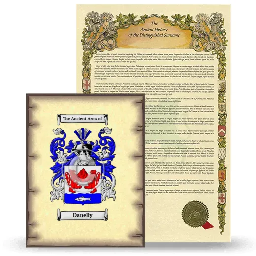 Danelly Coat of Arms and Surname History Package