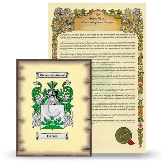 Darres Coat of Arms and Surname History Package