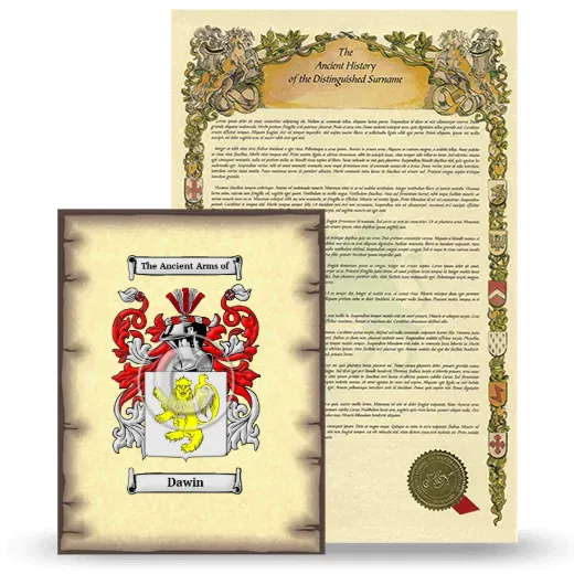 Dawin Coat of Arms and Surname History Package