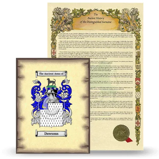 Dawsons Coat of Arms and Surname History Package