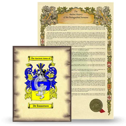 De francesco Coat of Arms and Surname History Package