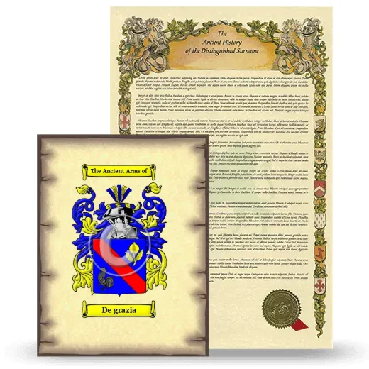 De grazia Coat of Arms and Surname History Package