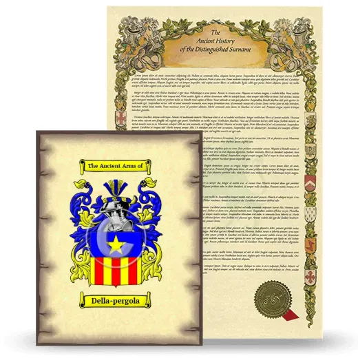 Della-pergola Coat of Arms and Surname History Package