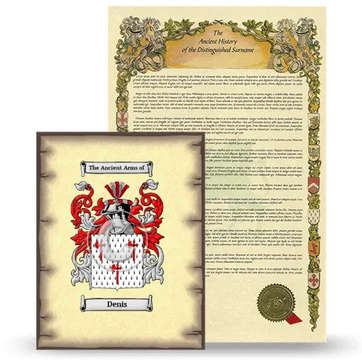 Denis Coat of Arms and Surname History Package